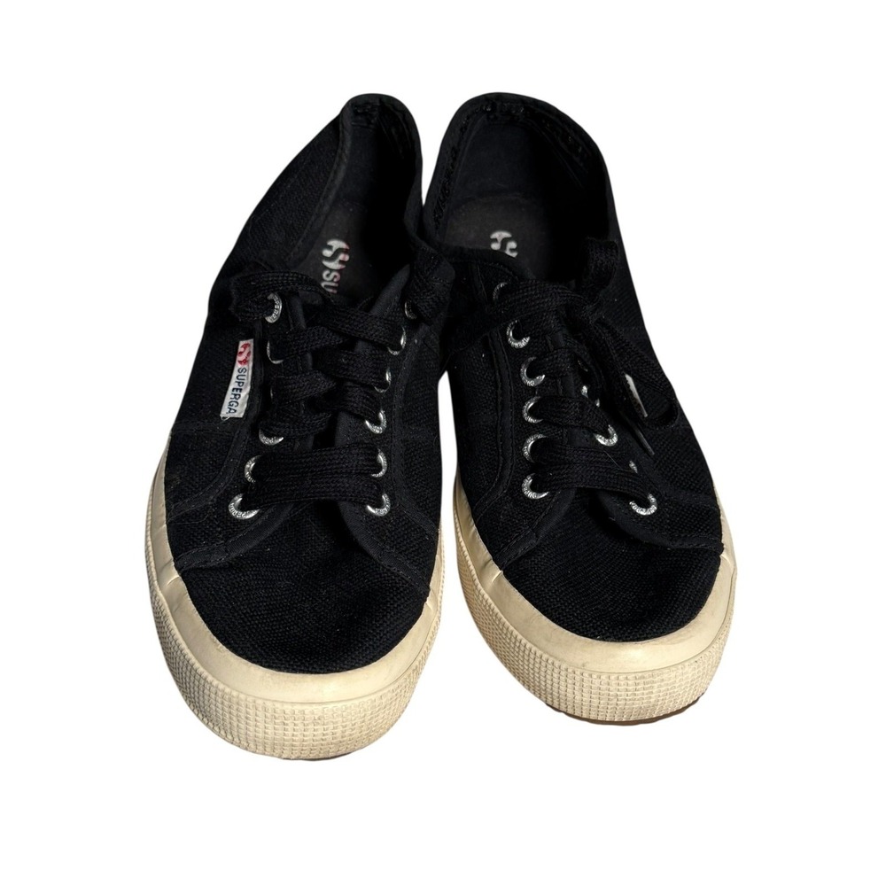 Superga 2750 Cotu Classic Shoes Women's 10 Black Low Top Canvas Sneakers Skater